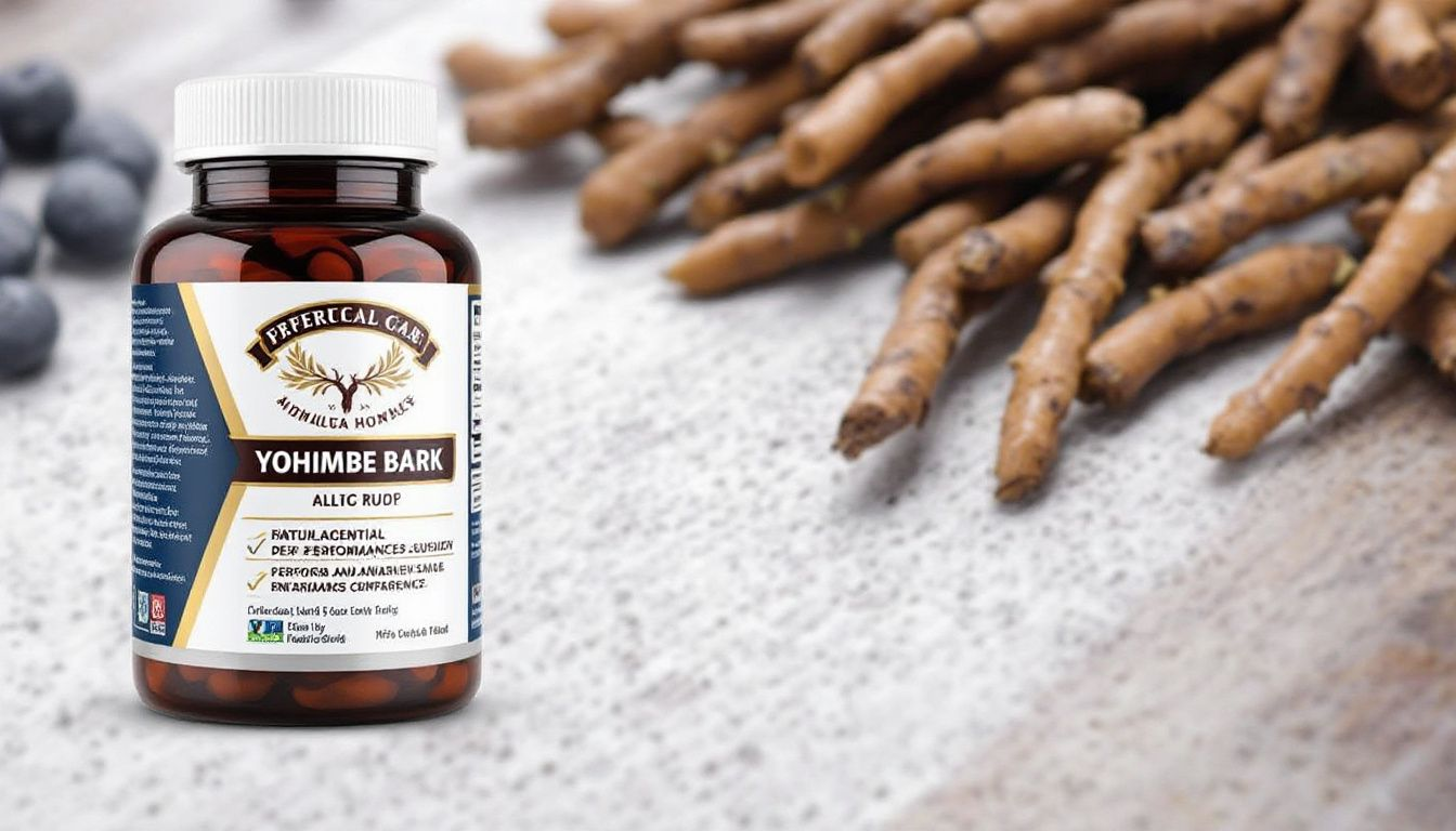 Verschiedene Produkte mit Yohimbe Rinde als Potenzmittel.