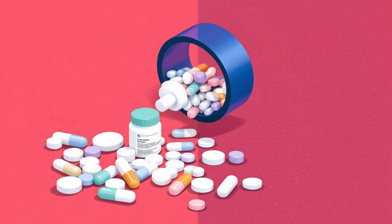 Eine Darstellung von PDE-5-Hemmern, einschließlich Sildenafil und Tadalafil, die als Potenzmittel eingesetzt werden.