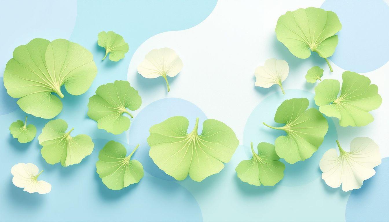 Ginkgo Biloba Blätter, die zur Verbesserung der Durchblutung verwendet werden.