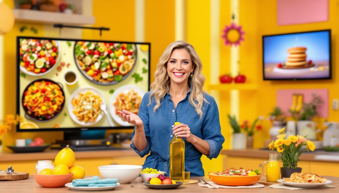 Verschiedene Gerichte mit Olivenöl, die praktische Tipps zur Integration von Olivenöl in die Ernährung zeigen.